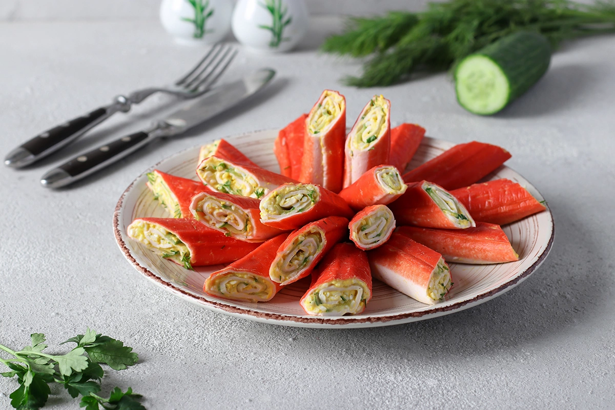 Фаршированные крабовые палочки