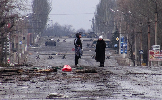 Мирные жители в Дебальцево. 6 февраля 2015 года