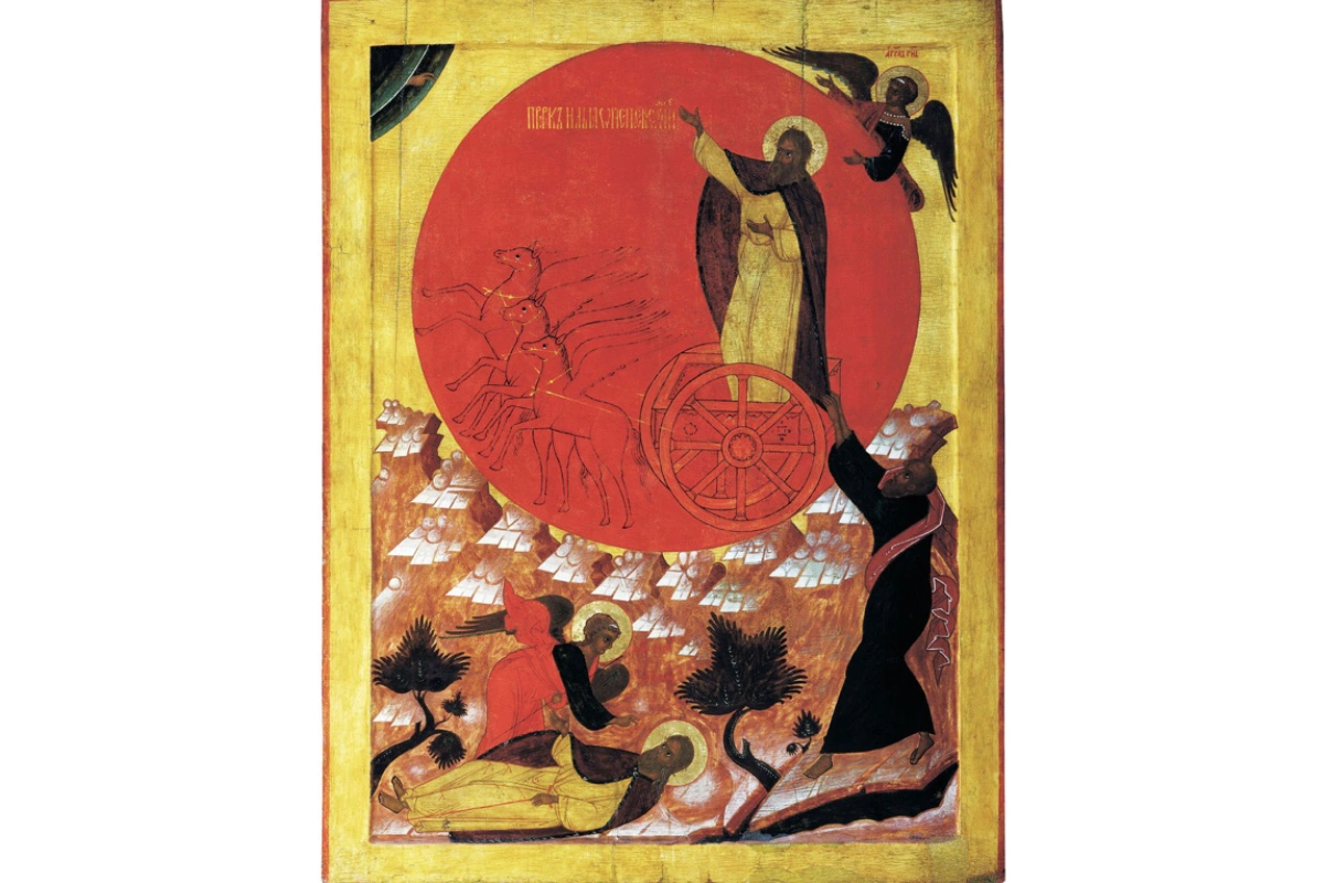 Икона «Огненное восхождение Ильи-пророка», 1570-е годы