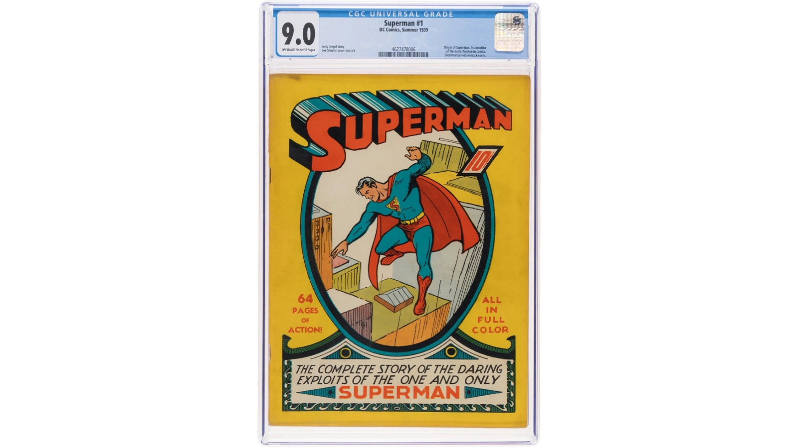 Оригинальный экземпляр первого издания комикса «Супермен» 1939 года