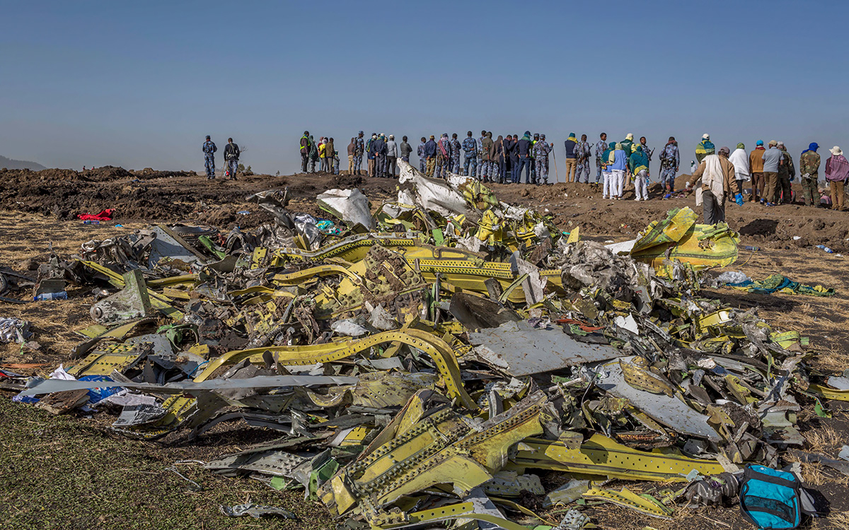 Место крушения самолёта Ethiopian Airlines в&nbsp;Эфиопии, март 2019 г.