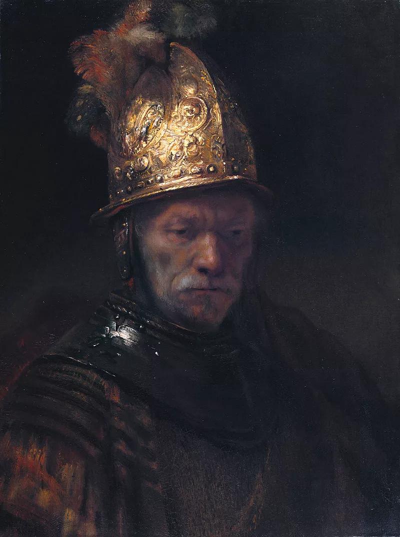Рембрандт ван Рейн, круг. &laquo;Человек в золотом шлеме&raquo;. Около 1650. Государственные музеи, Берлин