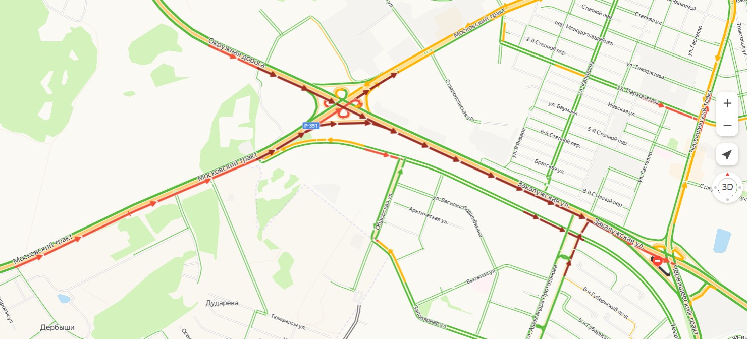 Движение парализовано: объездная перед Червишевской развязкой встала — РБК