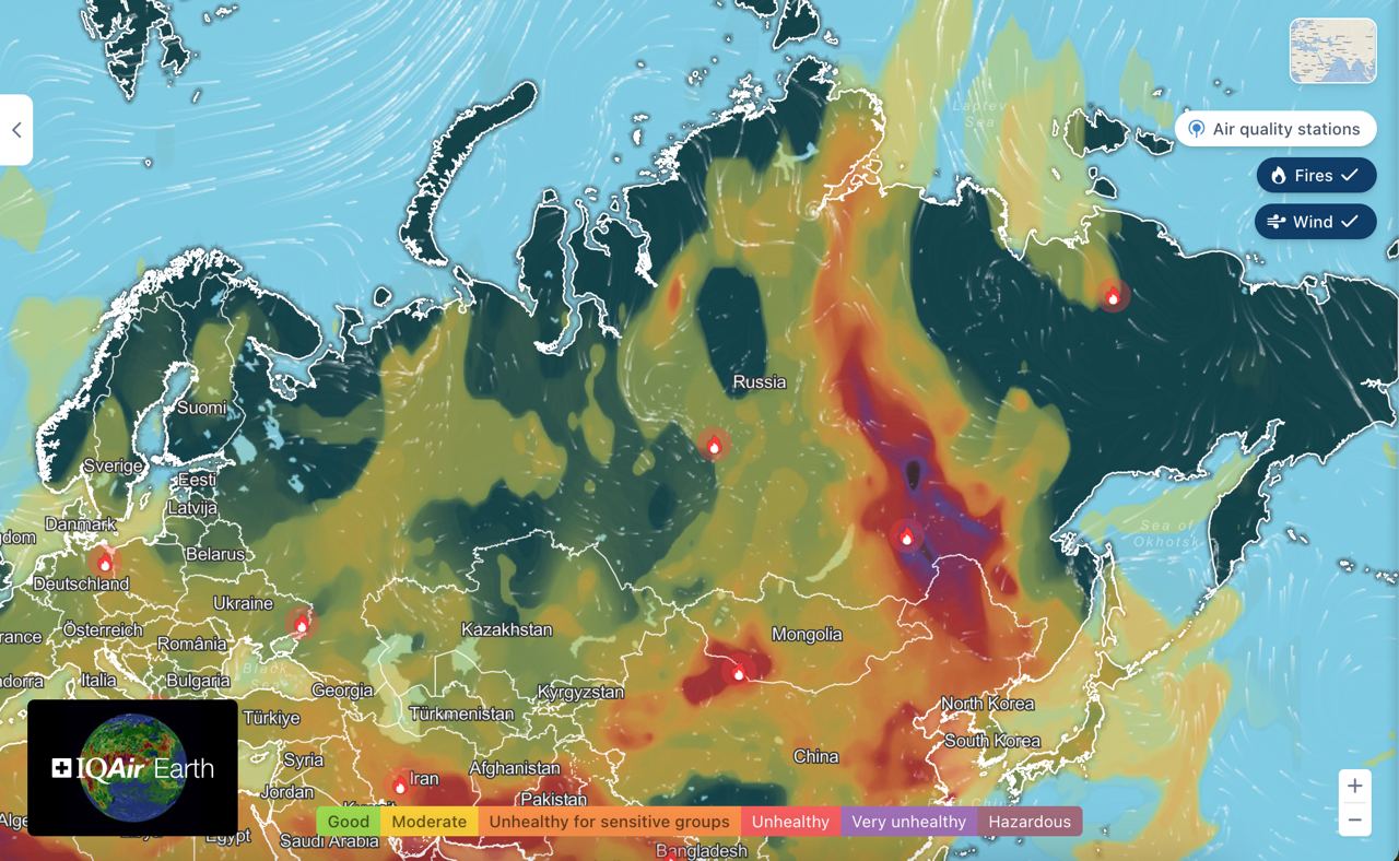 Качество воздуха в России, Центральной Азии и Европе