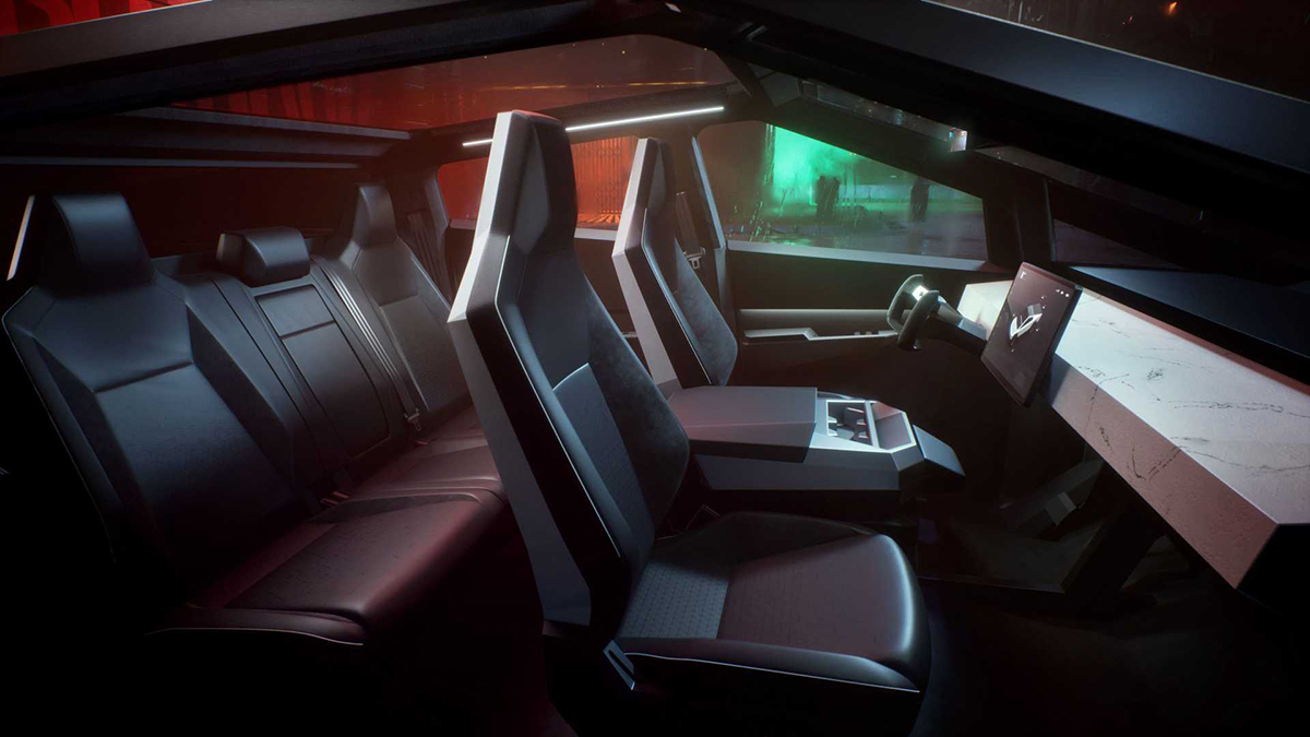 Интерьер автомобиля Tesla Cybertruck