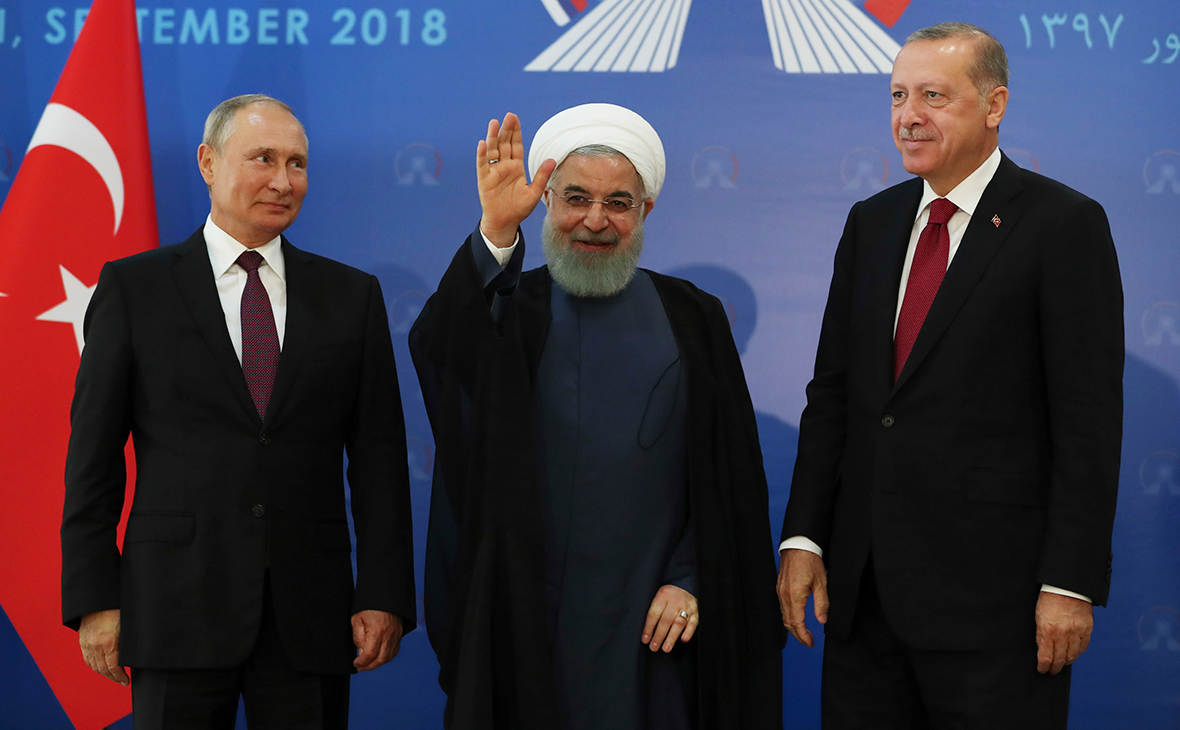 Владимир Путин, Хасан Роухани и&nbsp;​Реджеп Тайип Эрдоган (слева направо)