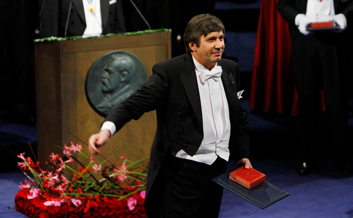 Андрей Гейм на церемонии вручения Нобелевской премии, 2010 г.