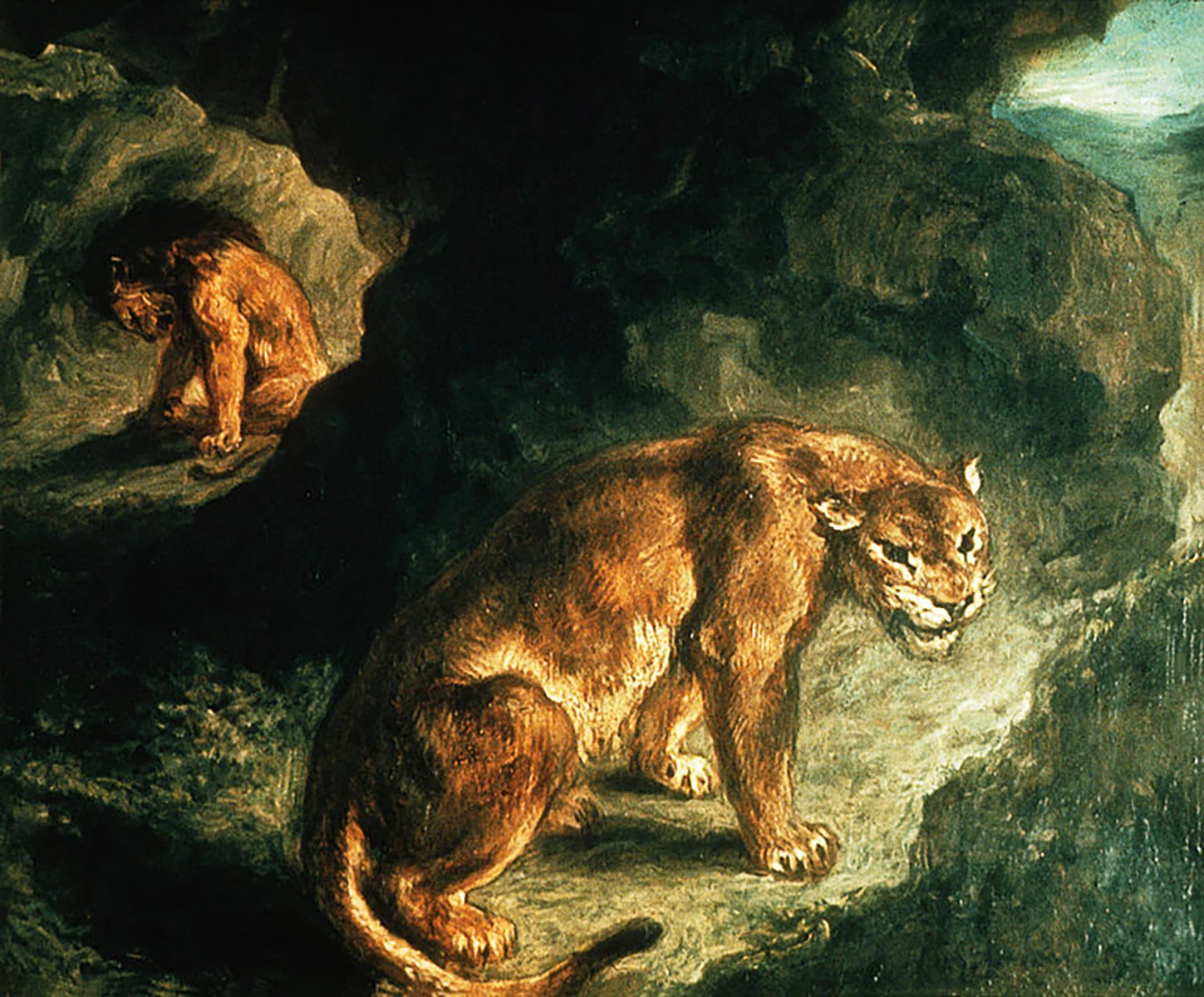 <p>Картина Эжена Делакруа (1798&ndash;1863) Lioness and Lion in a Cave (&laquo;Львица и лев в пещере&raquo;) оказалась в числе похищенных из Монреальского музея изящных искусств</p>