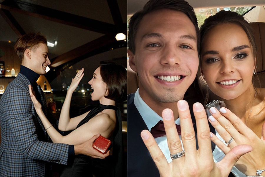 Российский спорт в 2025 году пополнился двумя союзами.

В ноябре о помолвке объявила двукратная олимпийская серебряная призерка в фигурном катании Евгения Медведева. Ее избранником стал танцор и хореограф Ильдар Гайнутдинов, с которым она познакомилась, выступая в дуэте на шоу &laquo;Звездные танцы&raquo;. Пара обручилась, но дата свадьбы пока не называется.

А вот союз другой олимпийской серебряной призерки, многократной чемпионки мира по художественной гимнастике Дины Авериной, уже официально зарегистрирован. В июле она вышла замуж за олимпийского чемпиона в командных соревнованиях по фигурному катанию Дмитрия Соловьева. Пара познакомилась на съемках &laquo;Ледникового периода&raquo; осенью 2024 года