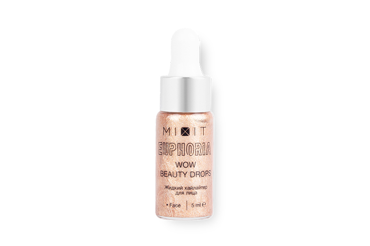 Жидкий хайлайтер для лица Euphoria Wow Beauty Drops Goldy, Mixit