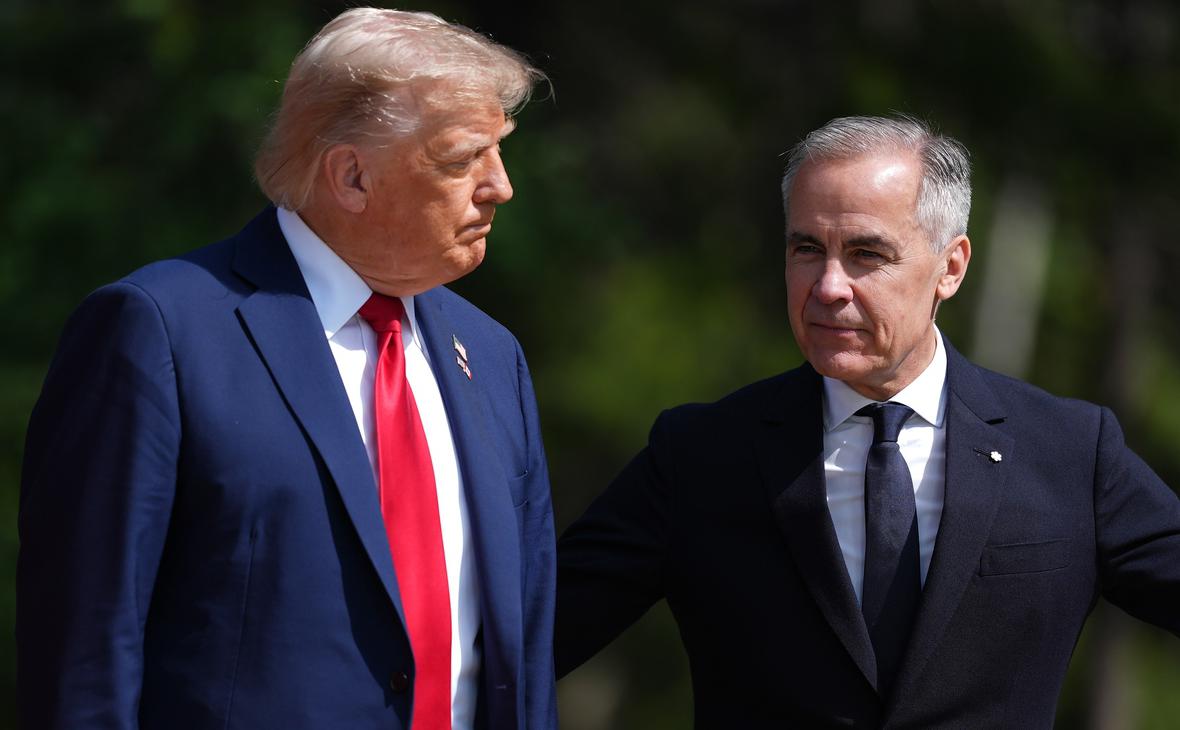 Дональд Трамп и Марк Карни на саммите G7 16 июня