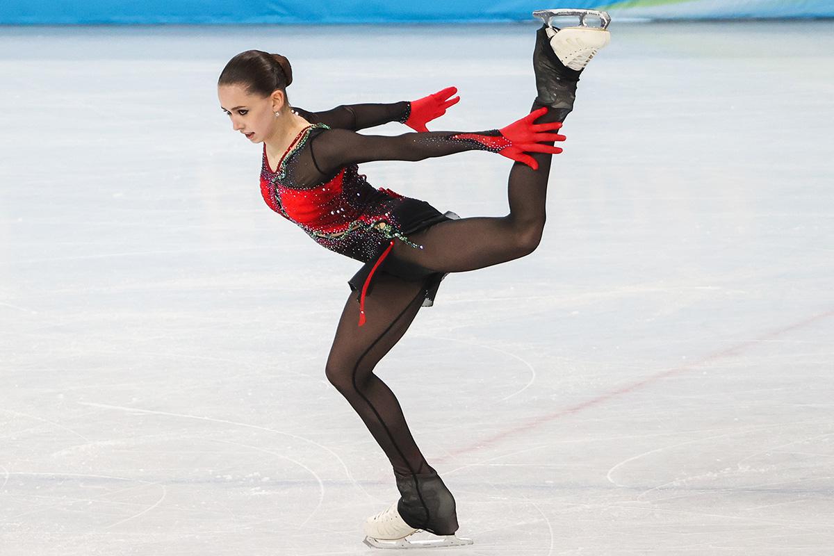 Камила Валиева во время Олимпиады-2022, 17 февраля 2022 года