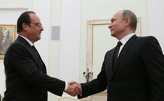 Президент Франции Франсуа Олланд и&nbsp;президент России Владимир Путин во&nbsp;время встречи в&nbsp;Кремле