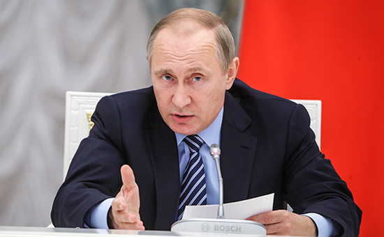 Президент РФ Владимир Путин на первом заседании Совета по стратегическому развитию и приоритетным проектам, которое прошло в Кремле


