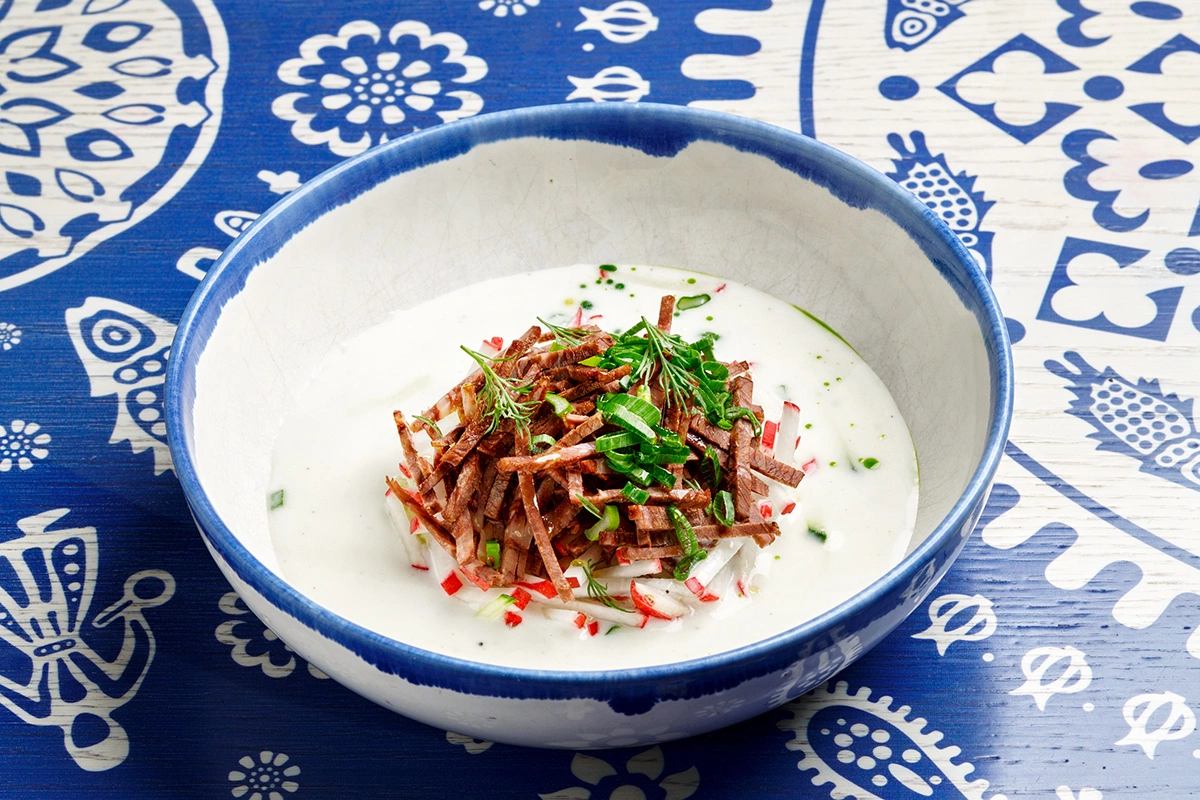 Мацони-суп с огурцом и укропом