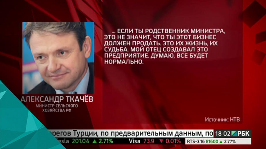 Ткачёв высказался по поводу крупного агробизнеса у его родственников