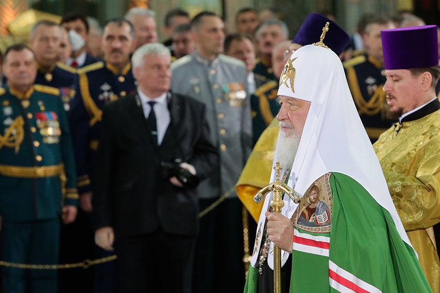 Храм освятил патриарх Московский и всея Руси Кирилл. После церемонии он совершит там первую Божественную литургию
