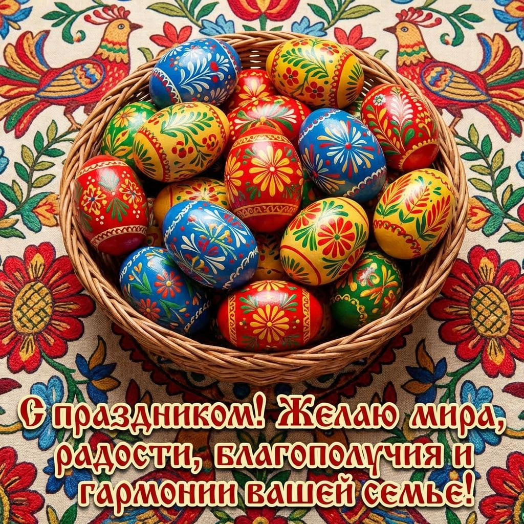 Открытки с Пасхой-2026 для родных и близких