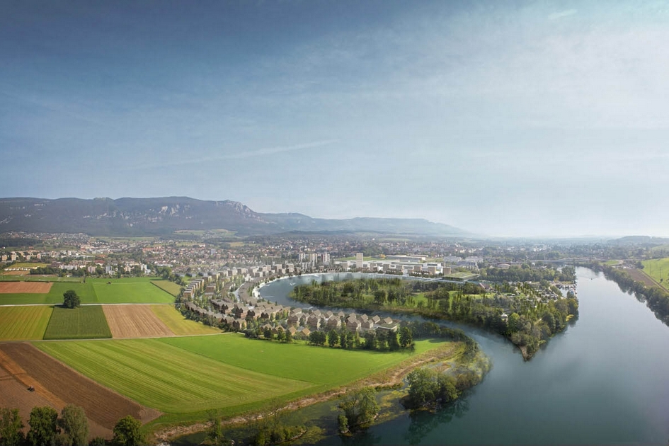 Вассерштадт Золотурн, Швейцария

Один из&nbsp;самых амбициозных проектов Herzog &amp; de Meuron называется Вассерштадт Золотурн. Это целый город, который&nbsp;архитекторы создают с&nbsp;нуля. Поселение должно расположиться на&nbsp;месте свалки в&nbsp;швейцарском кантоне Золотурн. Специально для&nbsp;строительства нового города Herzog &amp; de Meuron предлагает изменить русло реки&nbsp;Аре: план предусматривает превращение русла в&nbsp;правильный полукруг, на&nbsp;берегу которого, как&nbsp;на&nbsp;трибуне, будет выстроен Вассерштадт Золотурн
