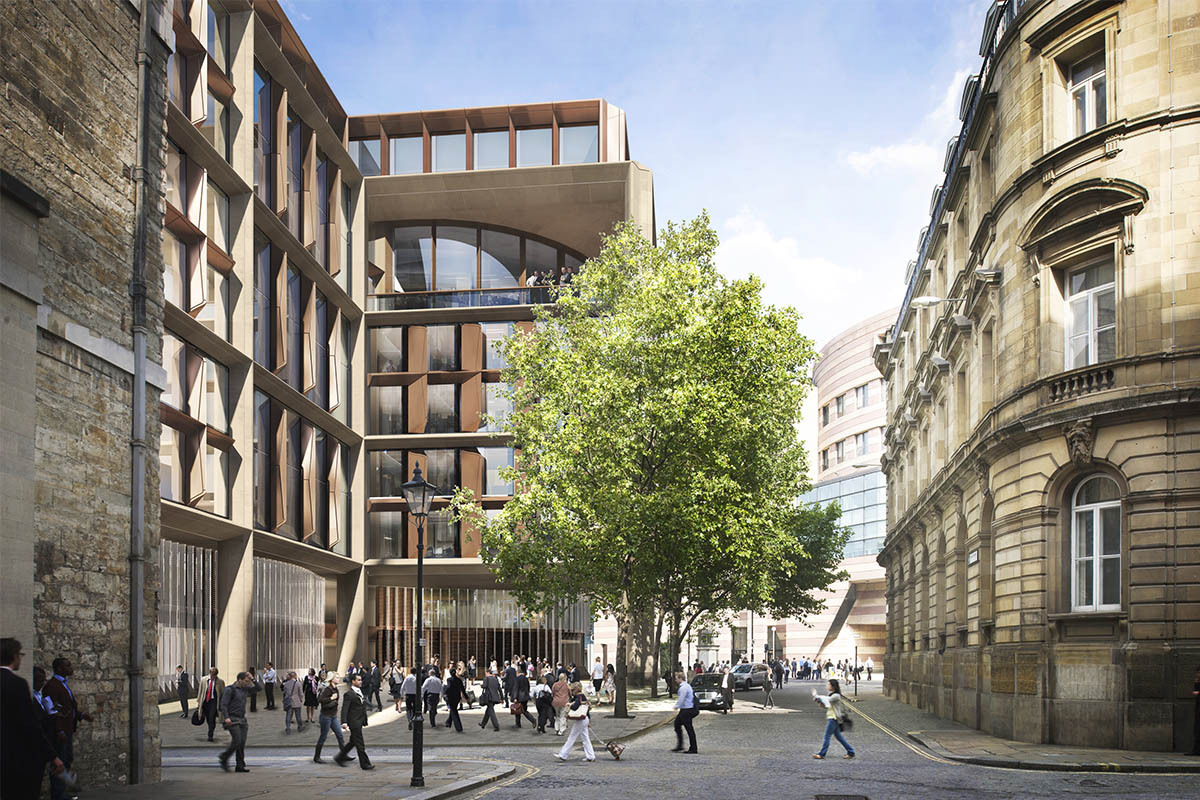 Здание призвано вписываться в окружающее пространство, отдавая уважение архитектурным традициям старого Лондона