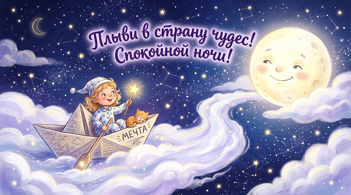 Открытки «Спокойной ночи!» для родных и любимых: 25 уютных картинок