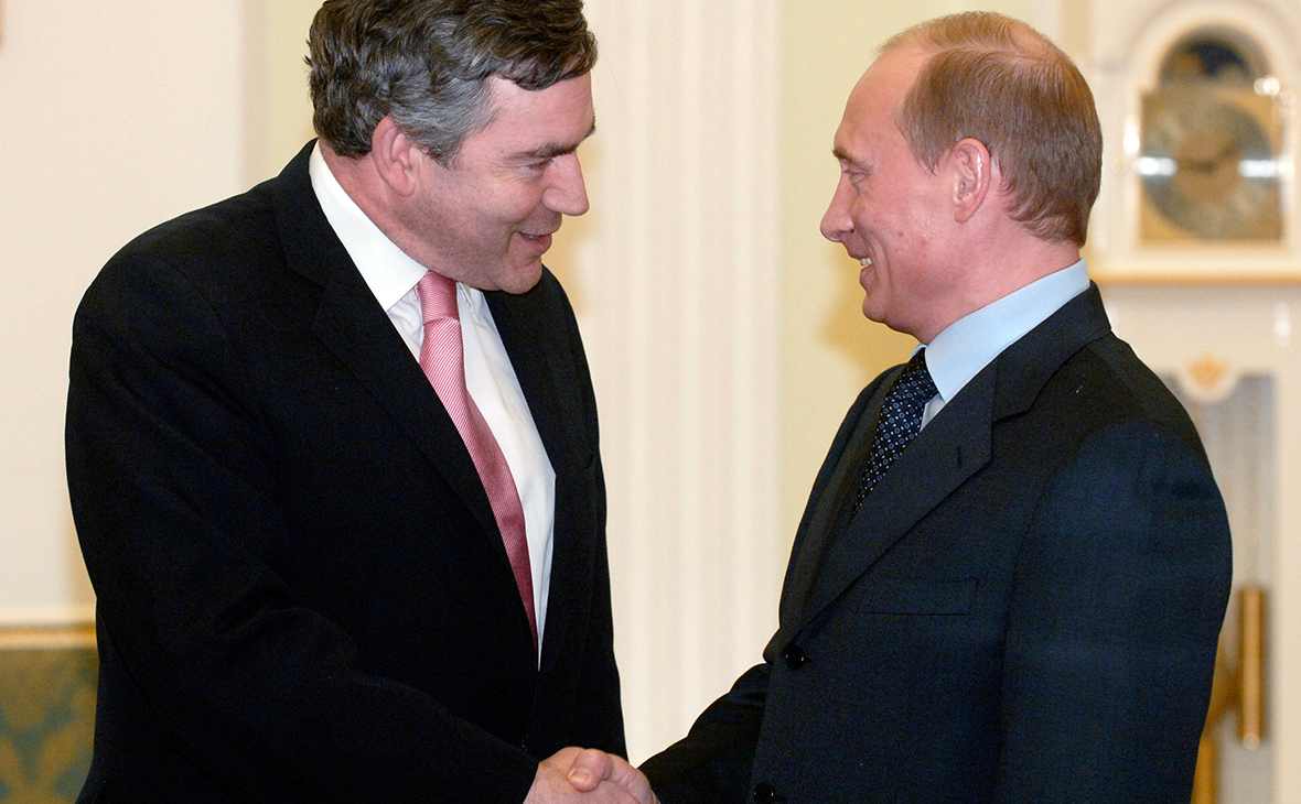 Гордон Браун и Владимир Путин на встрече в 2006 году
