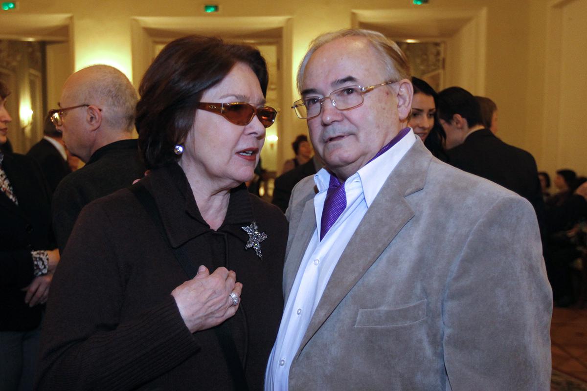 Всеволод Шиловский и Лариса Голубкина в Колонном зале Дома союзов перед началом концерта в 2011 году