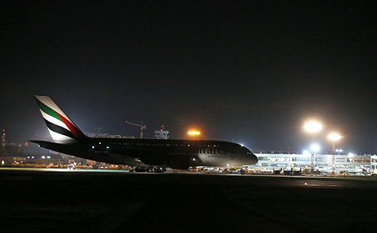 Airbus A380 авиакомпании Emirates в аэропорту Домодедово


