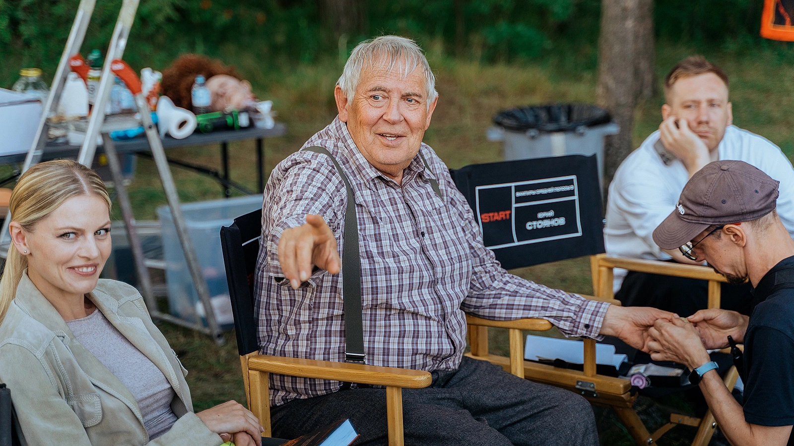 Юрий Стоянов и Анастасия Стежко, кадр со съемок третьего сезона сериала «Вампиры средней полосы»