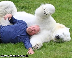 Канадец принял в семью 500-килограммового белого медведя