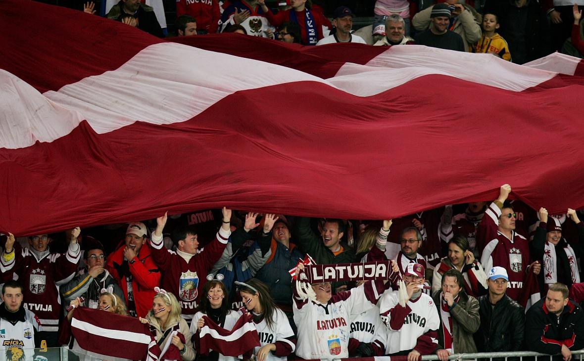 Болельщики сборной Латвии по хоккею