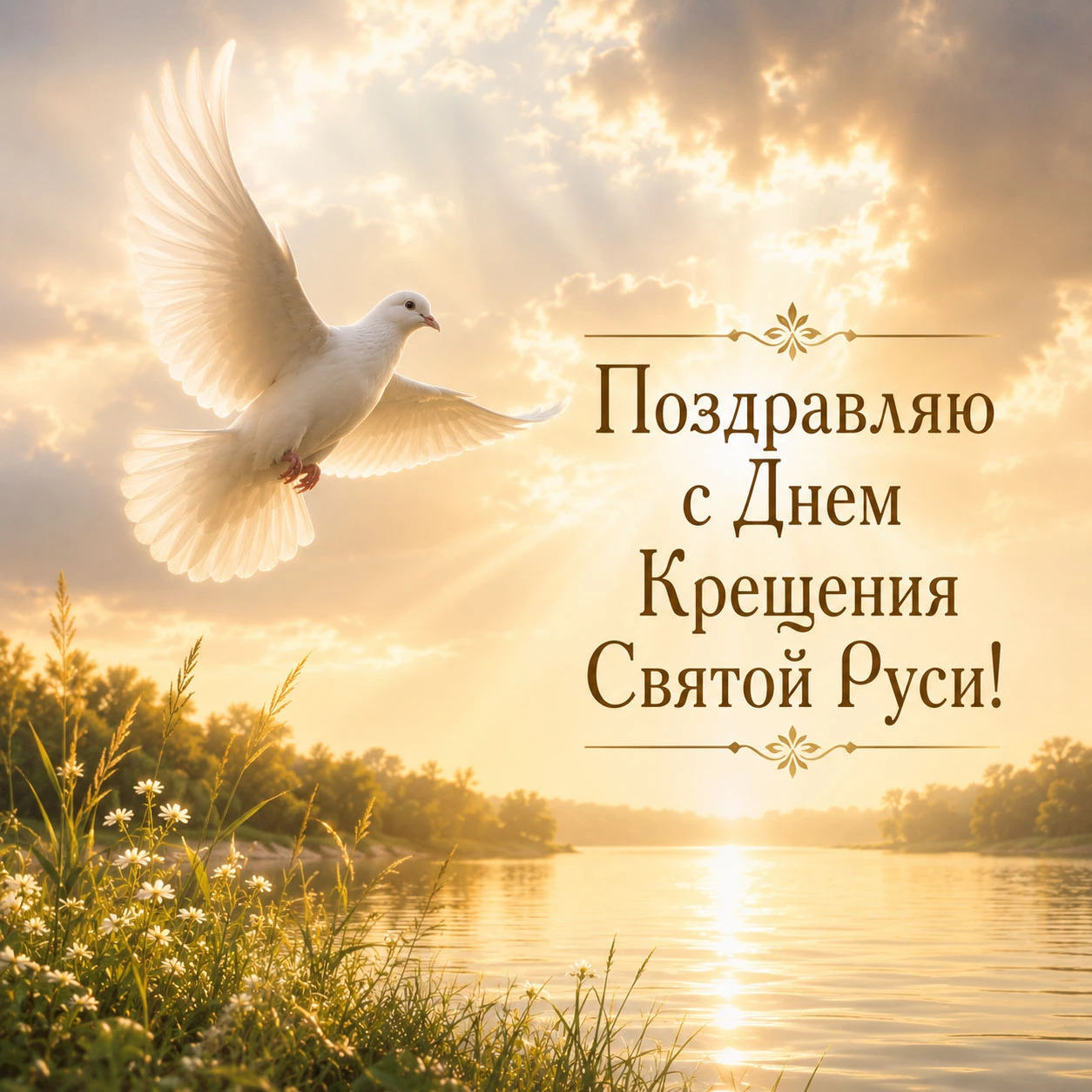 Красивая открытка на День Крещения Руси