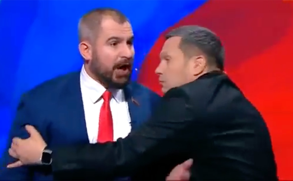 Фото:скриншот предвыборных дебатов на телеканале «Россия 1»