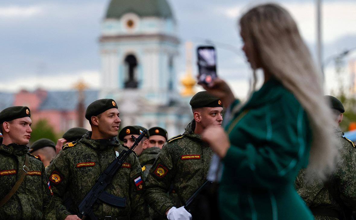 День репетиции парада, посвященного 80-летию победы во Второй мировой войне, в центре Москвы, 3 мая 2025 года