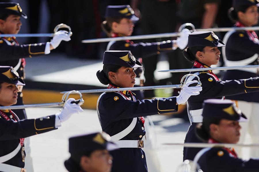 Военнослужащие венесуэльской армии маршируют во время военного парада в рамках празднования 214-й годовщины независимости Венесуэлы, Каракас, 5 июля 2025 года