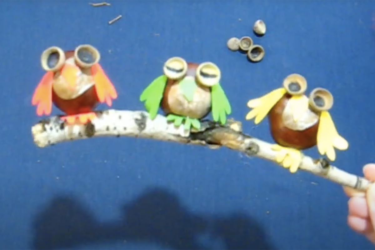 Сделать сову из природных материалов очень просто, можно даже создать целую семью сов