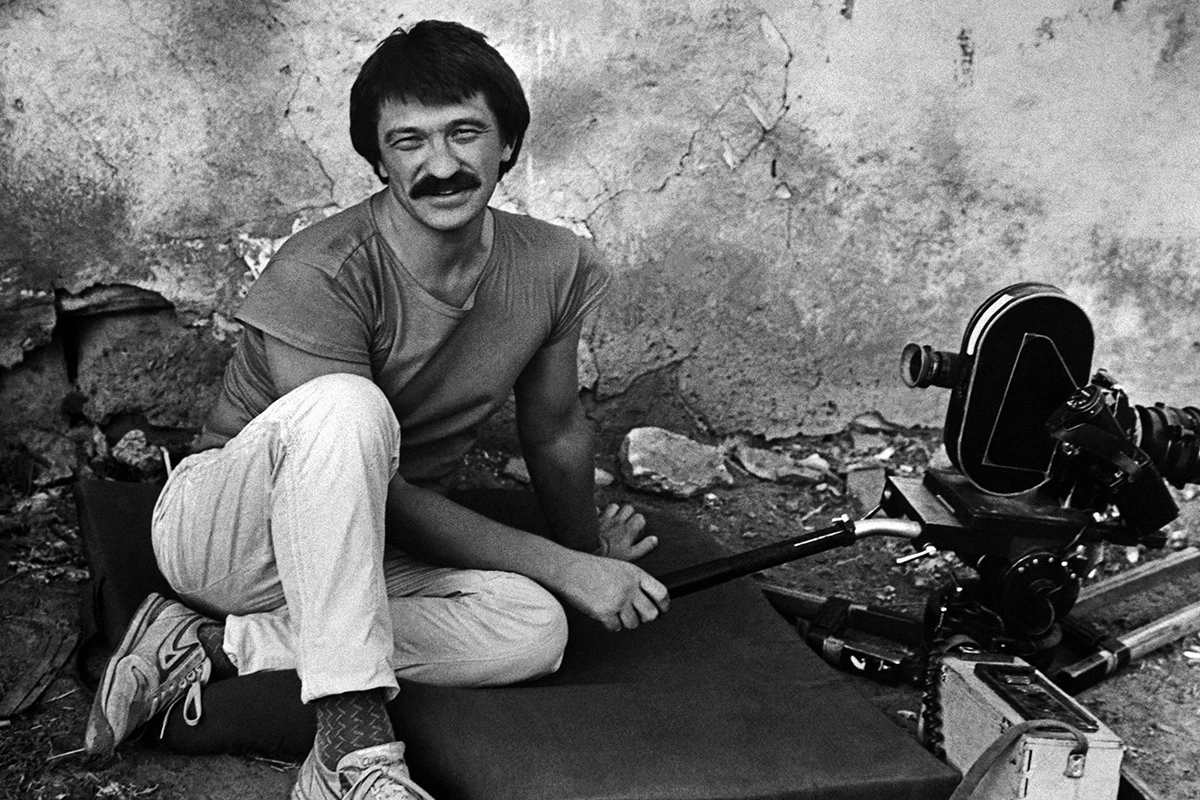 Александр Сокуров на съемках фильма «Дни затмения», 1988 год