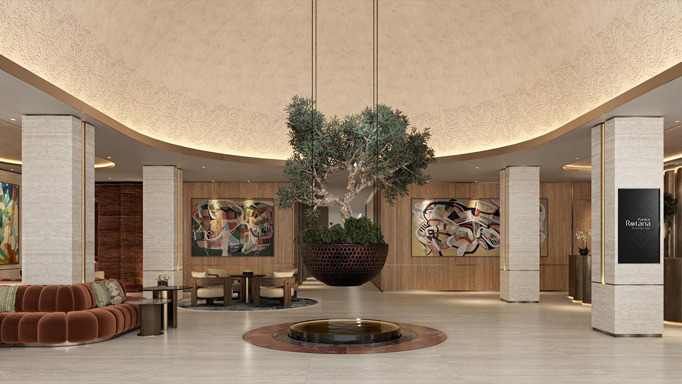Лобби в отеле&nbsp;Pontus Rotana Resort &amp; Spa