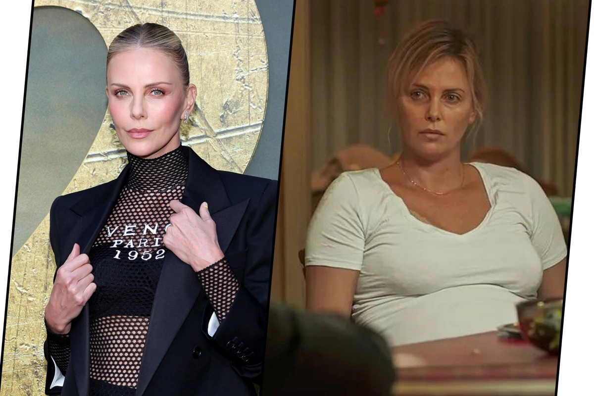 Шарлиз Терон в 2025 году и фильме «Талли», 2017 год