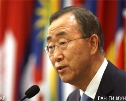 Глава ООН Пан Ги Мун пеняет Израилю за притеснения палестинцев 