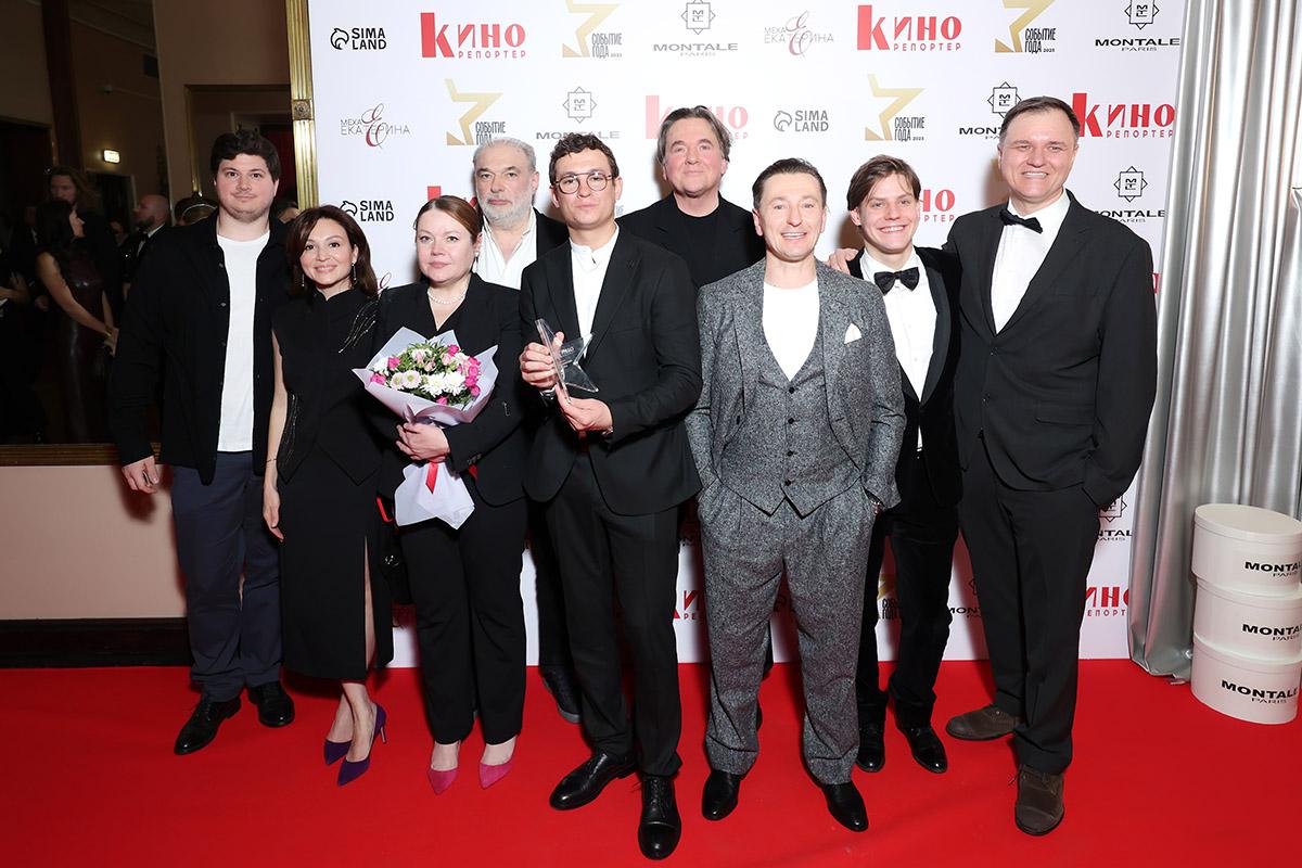 Команда фильма «Август»: продюсеры Константин Эрнст и Анатолий Максимов, режиссер Илья Лебедев, актеры Сергей Безруков, Павел Табаков, Никита Кологривый