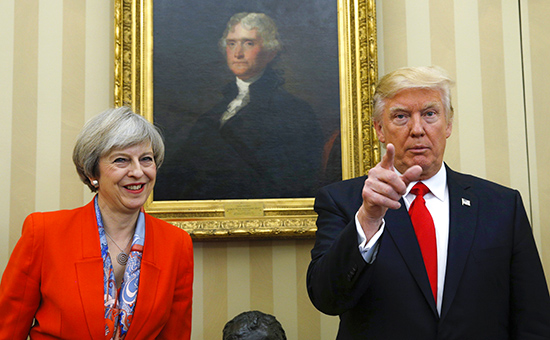 Премьер&nbsp;Великобритании Тереза&nbsp;Мэй и президент США Дональд Трамп


