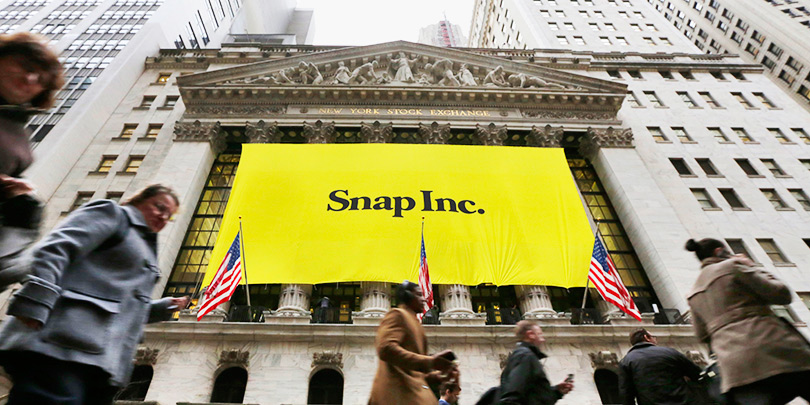 Акции владельца Snapchat подорожали на 47% на первых после IPO торгах