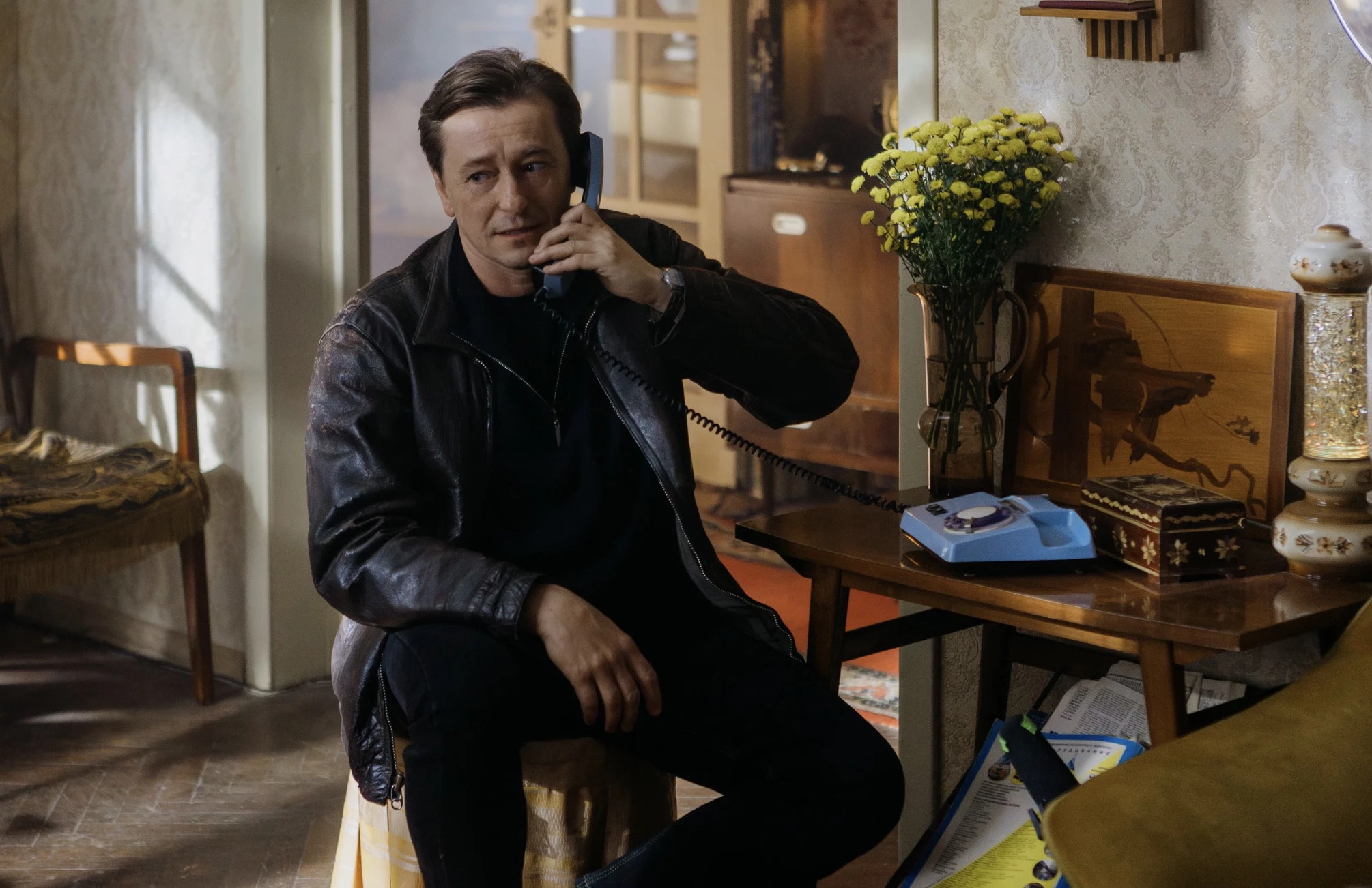 Сергей Безруков на съемках фильма «Космическая собака Лида»