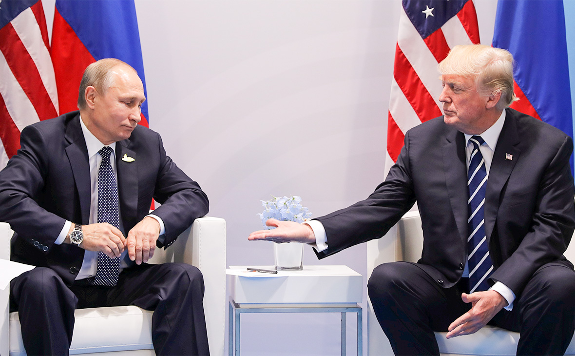 Владимир Путин и&nbsp; Дональд Трамп,&nbsp;07 июля 2017 год