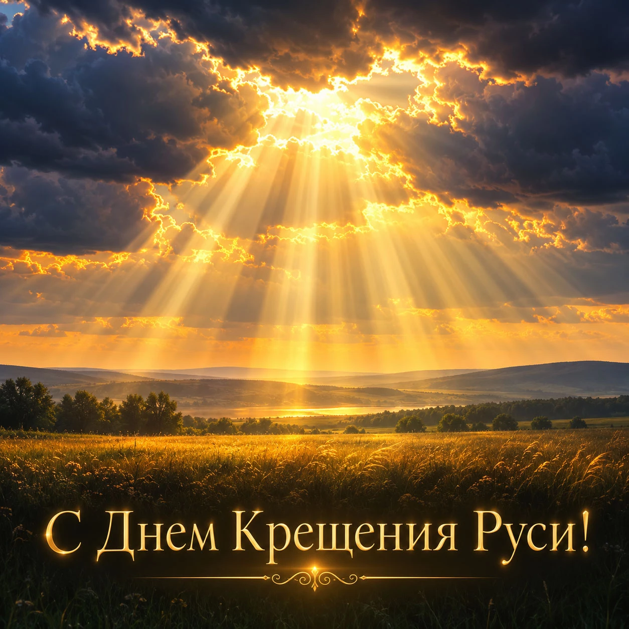 Открытка с поздравлением на День Крещения Руси