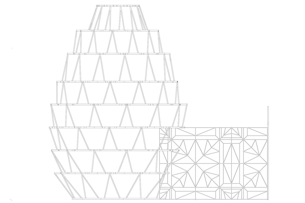 Теневой павильон

Авторы: Ирина Корина, Илья Вознесенский

Металлическая конструкция выполнена в форме шишки высотой 5,6 м, одна из граней которой обращена в сторону Полярной звезды. Металлические чешуйки структуры обеспечивают естественную инсоляцию внутреннего помещения и свободное перемещение потоков воздуха. Кроме того, такая необычная структура позволяет конструкции выдерживать сильные порывы ветра.
