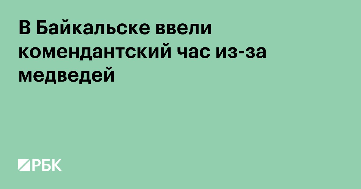 В Байкальске ввели комендантский час из-за медведей
