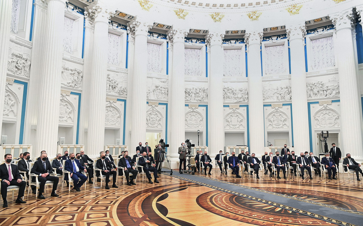 Встреча Владимира Путина&nbsp;с представителями российского бизнес-сообщества,&nbsp;24 февраля 2022 г.