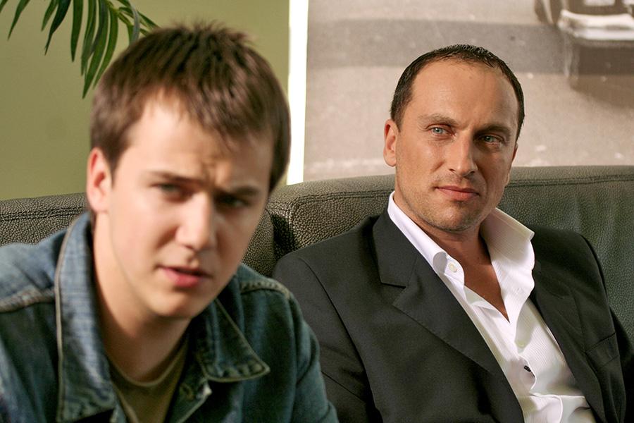 Иван Жидков и Дмитрий Нагиев во время съемок «Нулевой километр», 2006 год